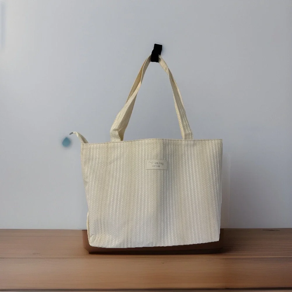 Cloth Beige Fashion New York Tote Travel‎ Shoulder Bag Purse
